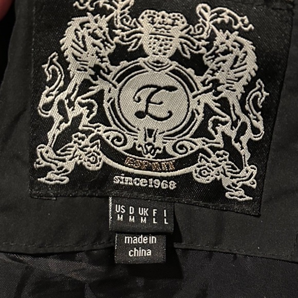 Vintage Esprit Black Puffer Jacket Faux Fur Hood Quilted Women's Size Medium - Picture 6 of 11